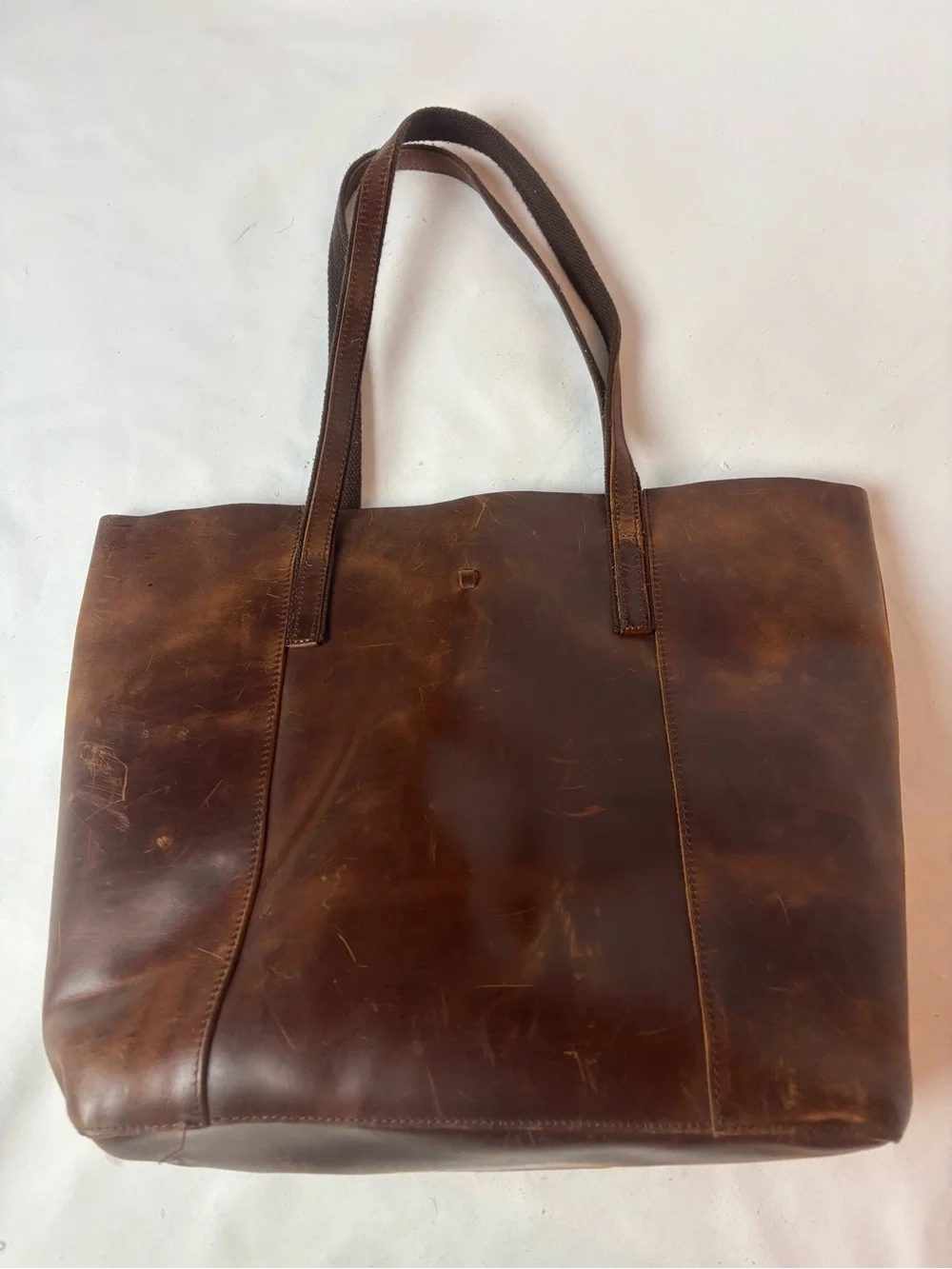 S-ZONE Distressed Leather Tote Bag & Pouch Large Work Shoulder Purse Brown